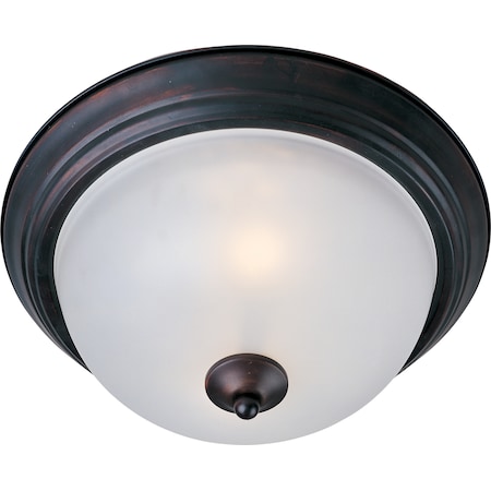 Maxim Lighting Essentials 2-Light 13.5" Wide Oil Rubbed Bronze Flush Mount Light 5841FTOI